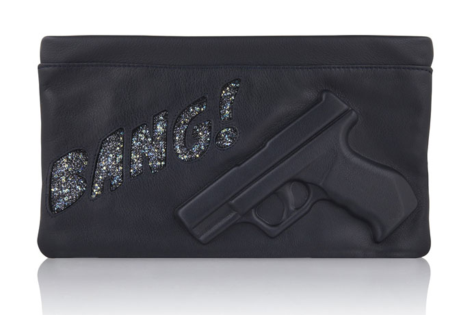 Pochette en cuir noir « Guardian Angel Bang! » - Vlieger & Vandam