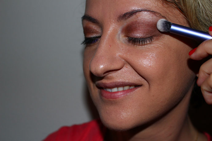 Apply shade number 8 for crease and blend thoroughly