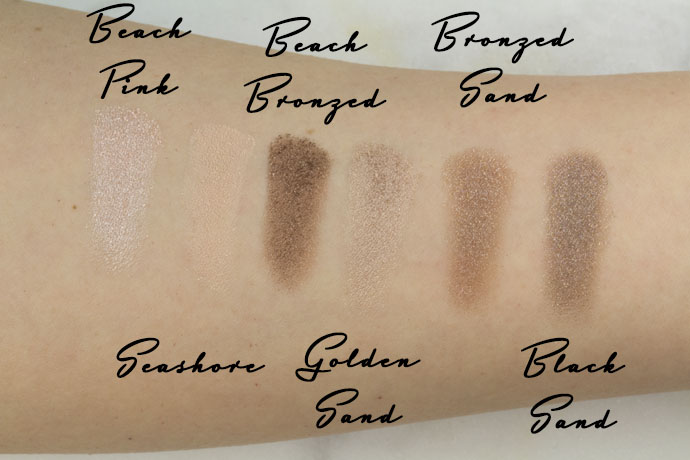 Beach Pink / Seashore / Beach Bronzed / Golden Sand / Bronzed Sand / Black Sand Swatches