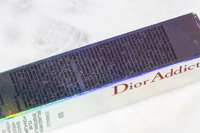 Dior | Dior Addict Ultra Gloss Fall 2016 in 929 Scandalous (ingredients list)