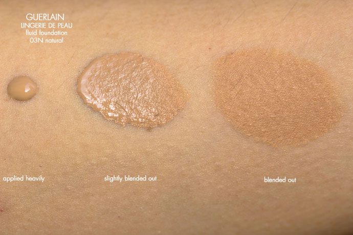 Guerlain | Lingerie De Peau Natural Perfection Skin-Fusion Texture SPF 20 in 03N natural (swatches)