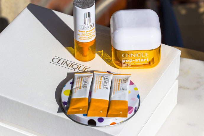 Clinique | Fresh Pressed Daily Booster & Renewing Powder Cleanser with Pure Vitamin C & Pep-Start Hydrorush Moisturizer SPF 20